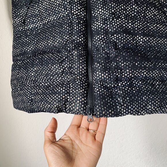 North Face Puffer Coat Transit II Women S Black Spot Speckle 550 Goose Down Hood - Picture 16 of 16